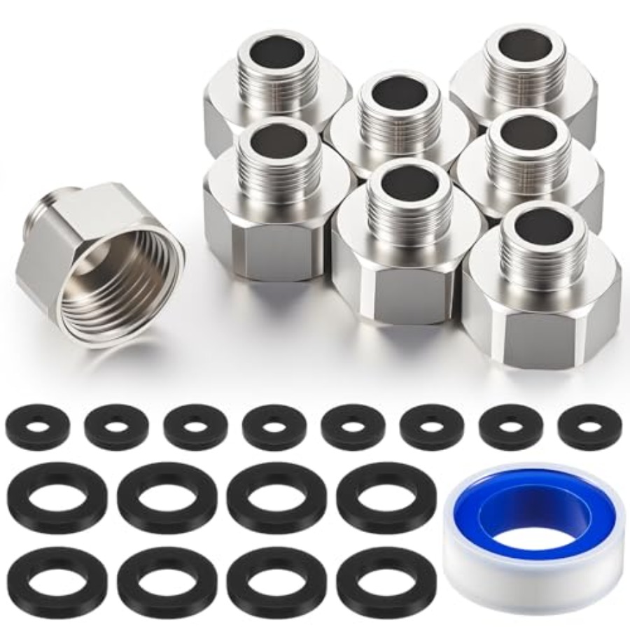 8 Pcs Brass Water Line Adapter - Compression Fitting Brass reseña y precio