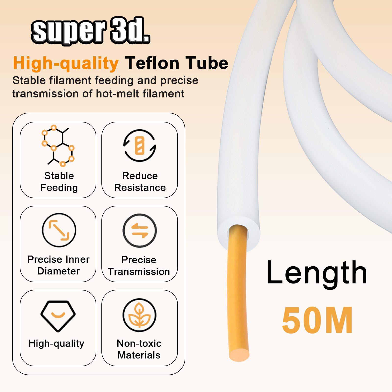 1/2/50M Bambu Lab PTFE Tube ID - Ptfe Tape Thread reseña y precio
